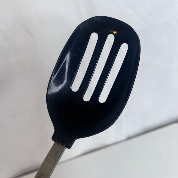 EKCO Slotted Serving Spoon Plastic Handle USA 400 Degree Max 7 Nylon VTG Black - Picture 4 of 10